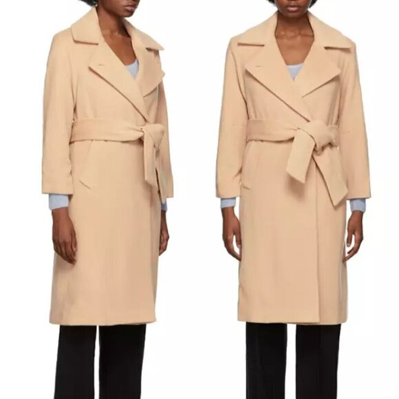 Vince Jackets & Blazers - NEW Vince Luxe Double Breasted Wrap Style Wool Coat in Yarrow- Size Medium
